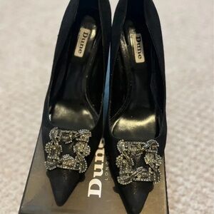 Black Embellished Women's Heels